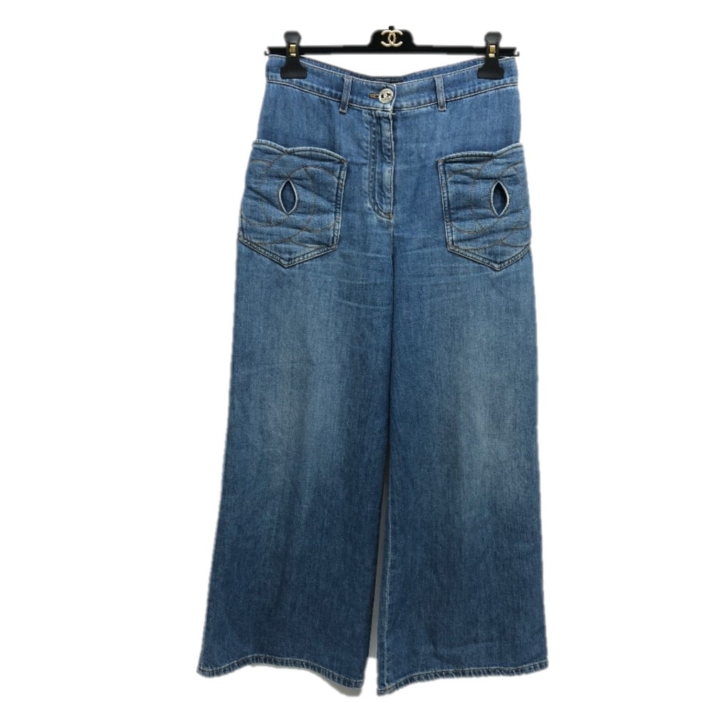 パンツ P79748 ココマーク ワイド アパレル ボトムス デニム ズボン デニム ブルー