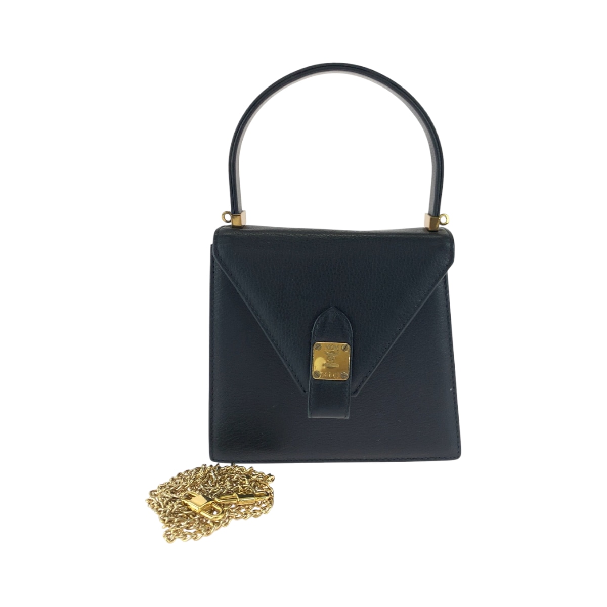 美品 ヴィンテージ ブラック 黒 ゴール金具 レザー A0172 ショルダーバッグ ハンドバッグ 2way レディース 502090