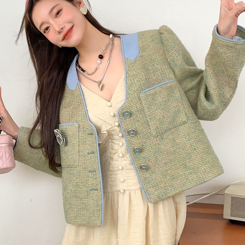 春トレンチコートスーツゆったり長袖シングルブレストジャケットスーツジャケット