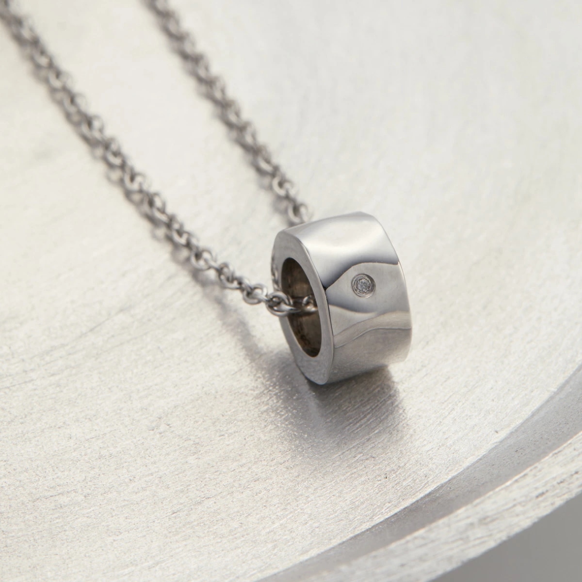 ネックレス レディース サージカルステンレス316L ダイヤモンド 刻印 リング 一粒 シンプル 7,013円