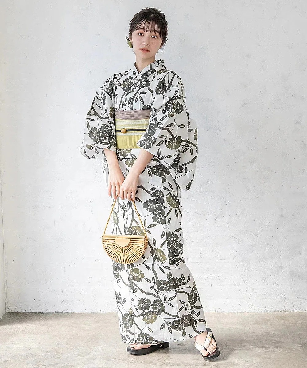 着物浴衣女性純綿伝統様式レトロ撮影観光服