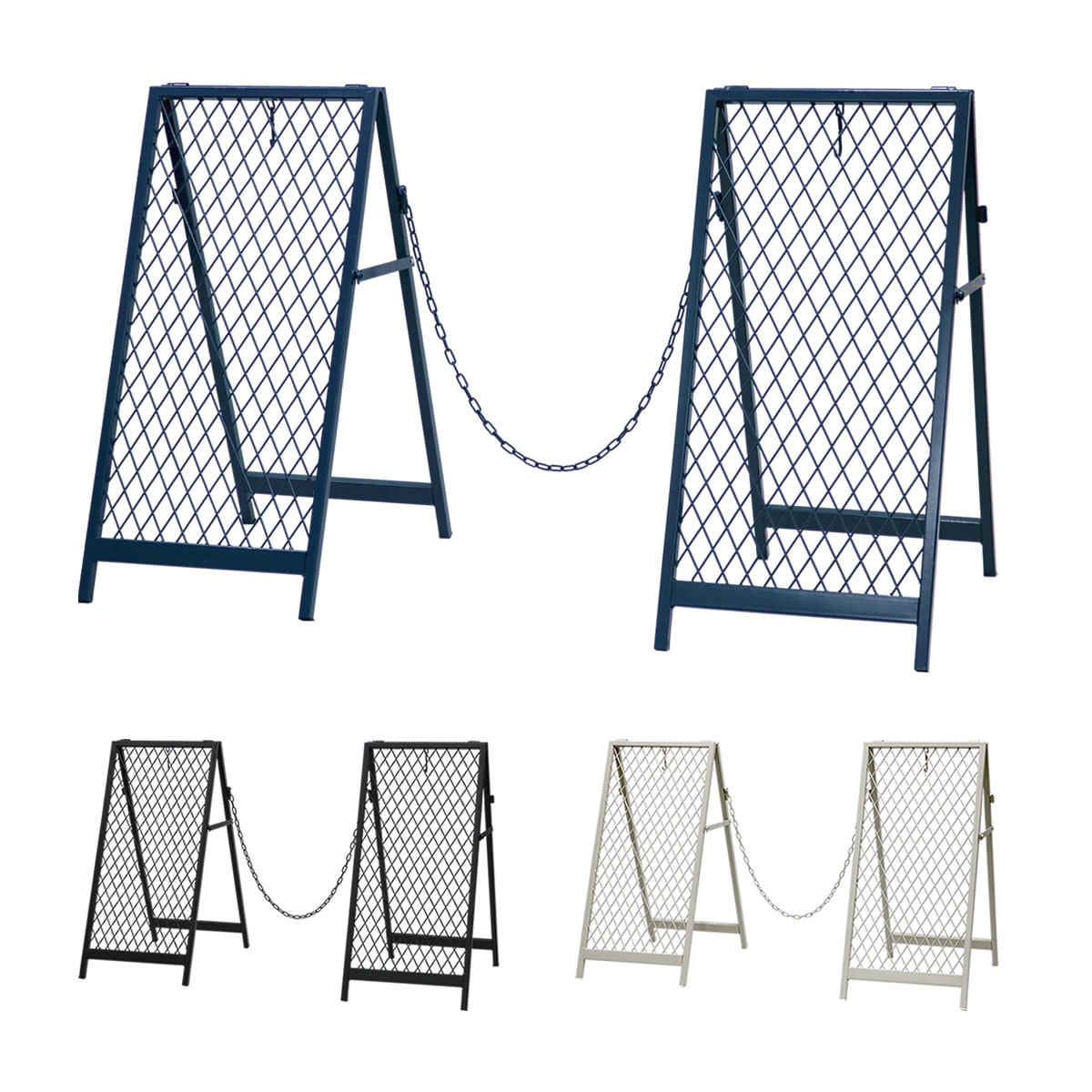 スタンド式 チェーンゲート 看板立て 進入禁止 ゲート 境界線 かんたん組立 折りたたみ