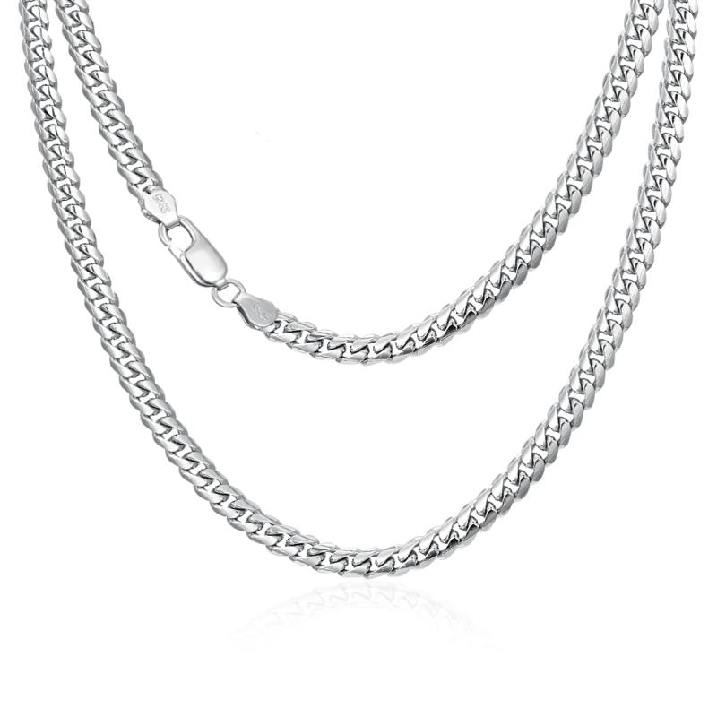 [PEIMKO] 喜平 ネックレス チェーン メンズ シルバー 925 アレルギー対応 長さ45～65cm 幅4mm アクセサリー キューバンチェーン 7,667円