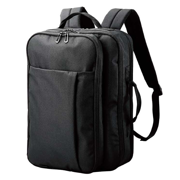 リュック バックパック ビジネスバッグ 15.6インチ 2way ポリエステル ポケット3 ブラック