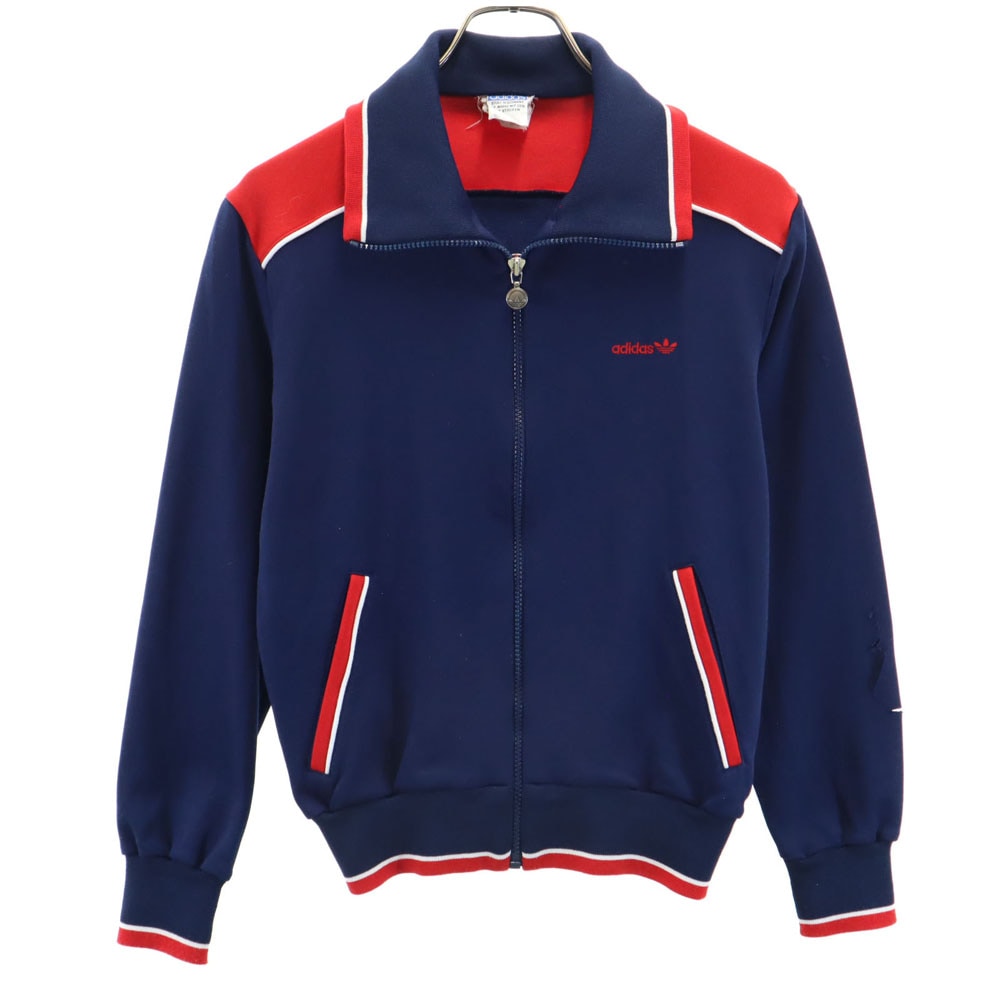 70s ヴィンテージ デサント製 トレフォイルロゴ 西ドイツタグ トラックジャケット S ネイビー ジャージ メンズ