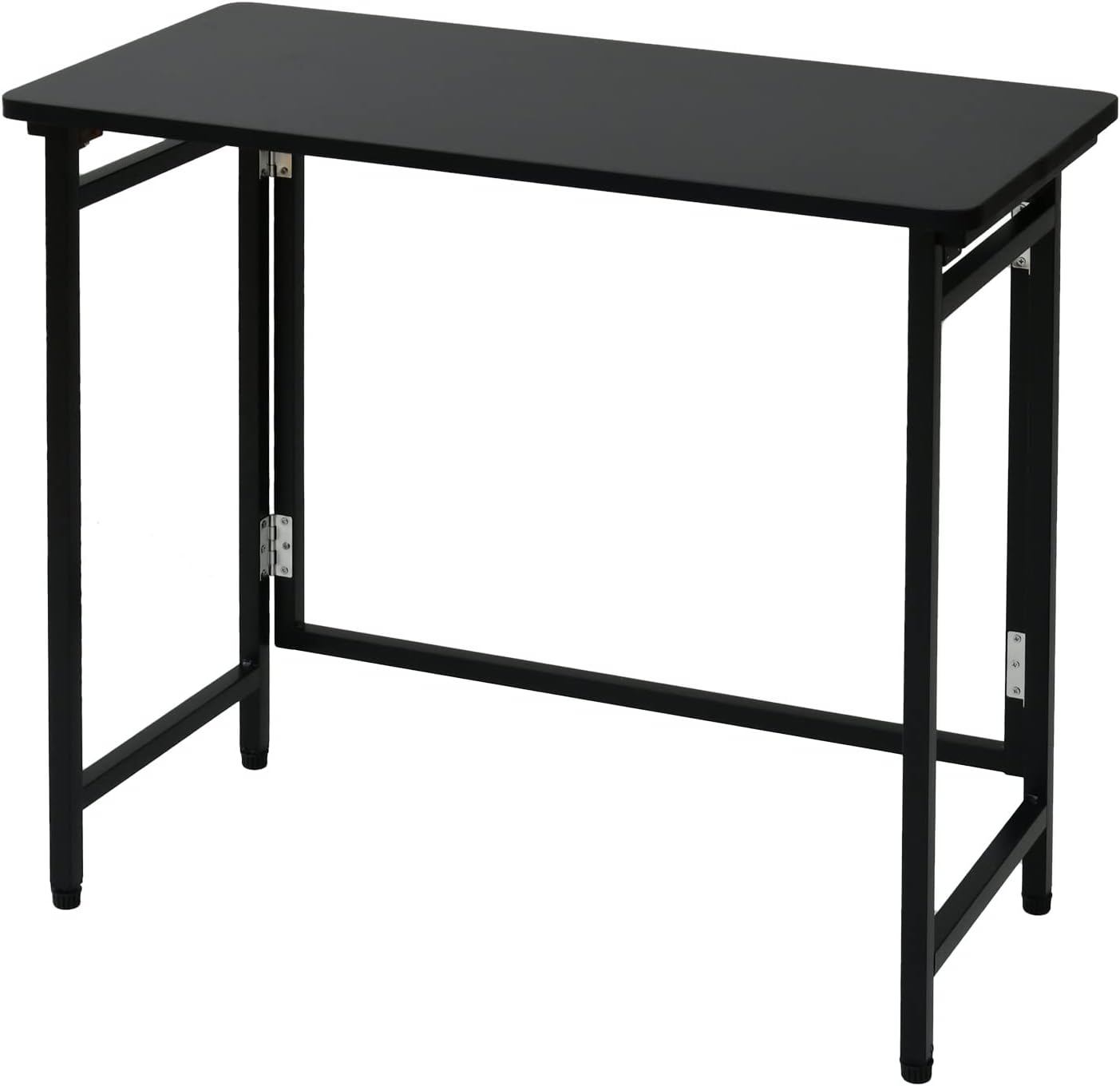 折りたたみテーブル パソコンデスク コンパクト 傷・汚れ・水分・熱に強い天板 机 幅80×奥行40×高さ70cm 完成品 ブラック/ブラック