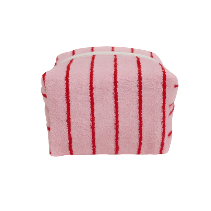 Stripe terry pouch (pink red_2sizes)
