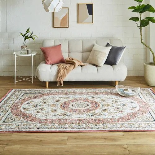 イケヒコ・コーポレーション ウィルトンカーペット ロザリオRO 幅80cm×奥行140cm ローズ