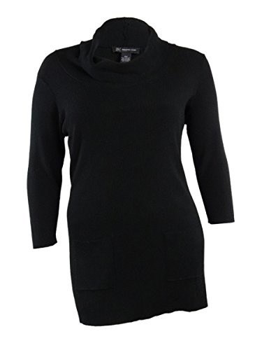 INC International Concepts Womens Cowl Neck Pocket Knit Top (0X, Deep Black) INC International Concepts Womens Cowl Neck Pocket Knit Top (0X, Deep Black)