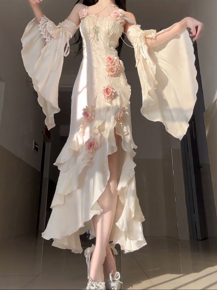 たっぷりカラーのハイエンドローズドレス サスペンダースカート ロリータ フィッシュテールスカート ロリータ エレガント 女神ロイヤルシスター 11,084円