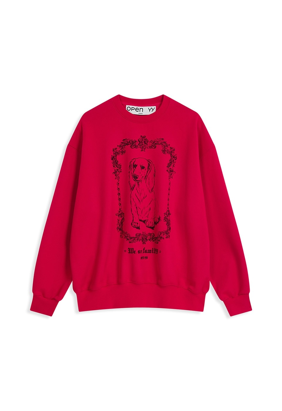 【OPEN Yy】 WE ARE FAMILYY SWEATSHIRT : RED