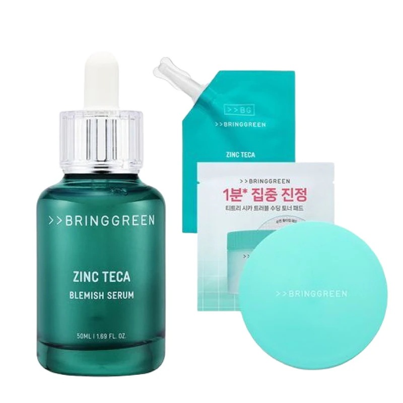 ブリングリーン ジンクテカトラブルセラム 50ml+詰め替え25ml+トナーパッド 20枚