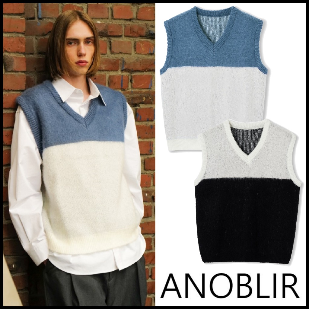 【ANOBLIR】 VALAIS BRUSH KNIT VEST ニットベスト ニット ベスト 韓国スタイル AHF31D15MA AHF31D19MA
