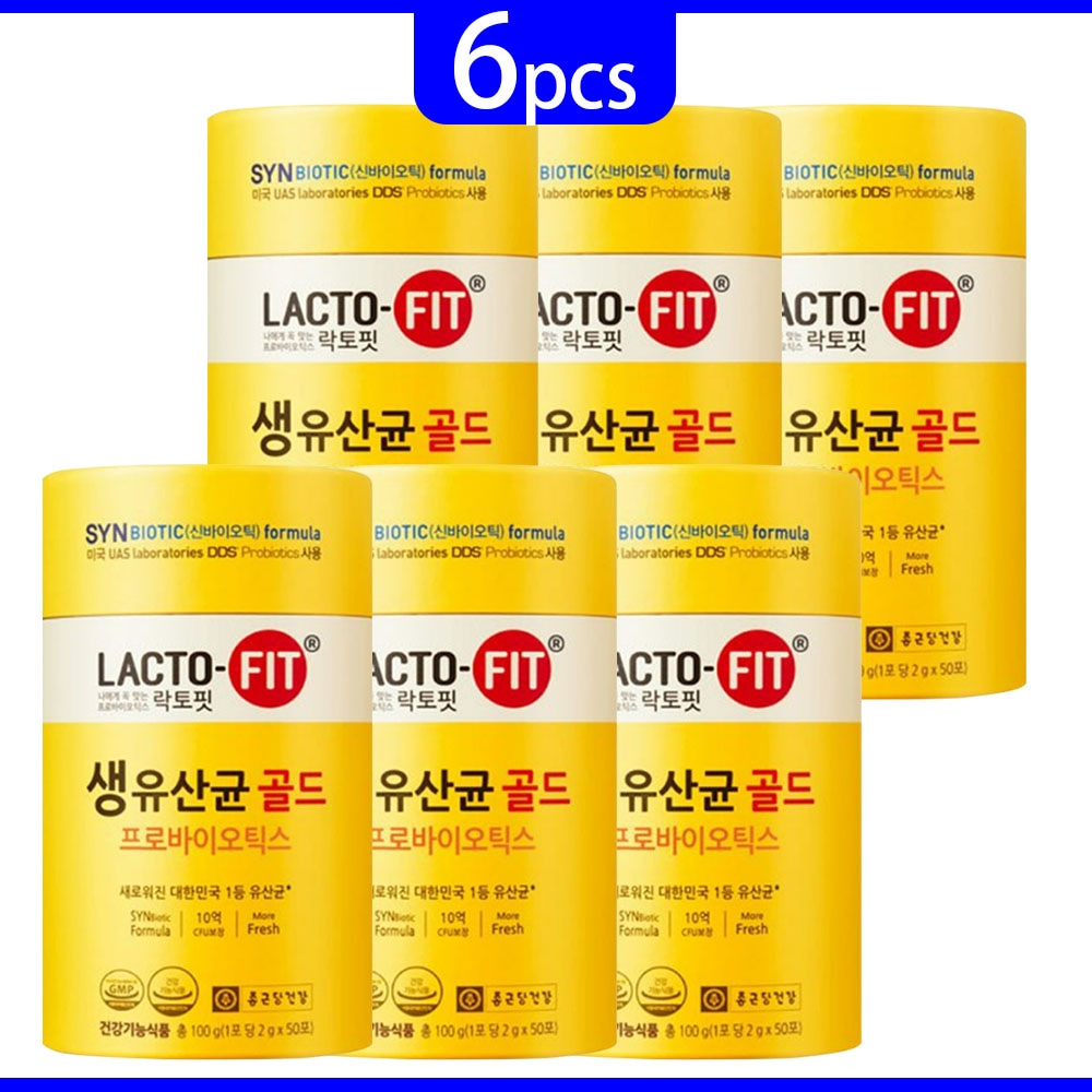 6pcs LACTO-FIT チョングンダン社健康ラクトピッ生乳酸菌ゴールド50砲乳酸菌家族全員健康乳酸菌/L