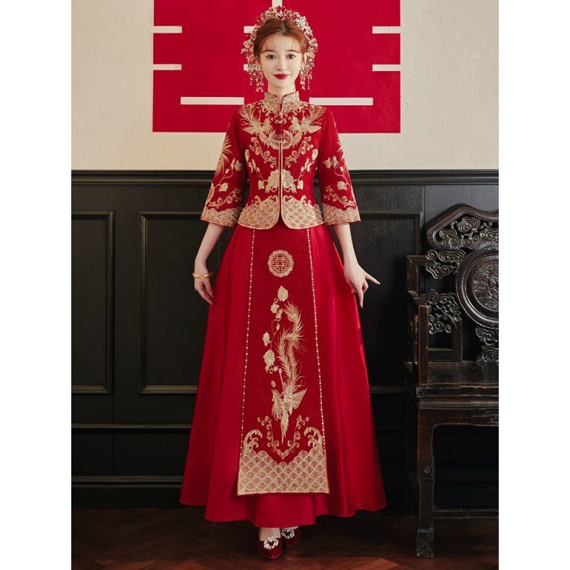 Xiuhe Wedding Bride 2025 New Wedding Dragon And Phoenix Gown Style Dress Toast Wedding Wedding Weddi