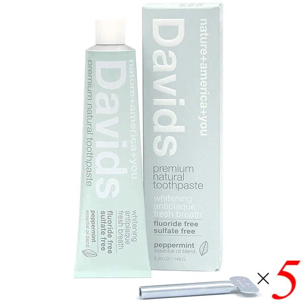 Davids デイヴィッズ ホワイトニングトゥースペースト ペパーミント 50g 5個セット