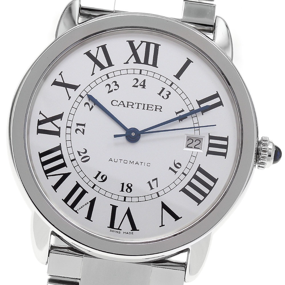カルティエ CARTIER W6701011 ロンドソロ ドゥ カルティエXL デイト 自動巻き メンズ 保証書付き_894539【中古】
