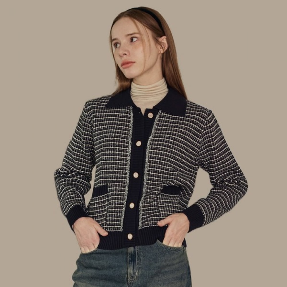 (リアーナニューヨーク) 配色ジャカードジャケットカーディガン RRBQCD010