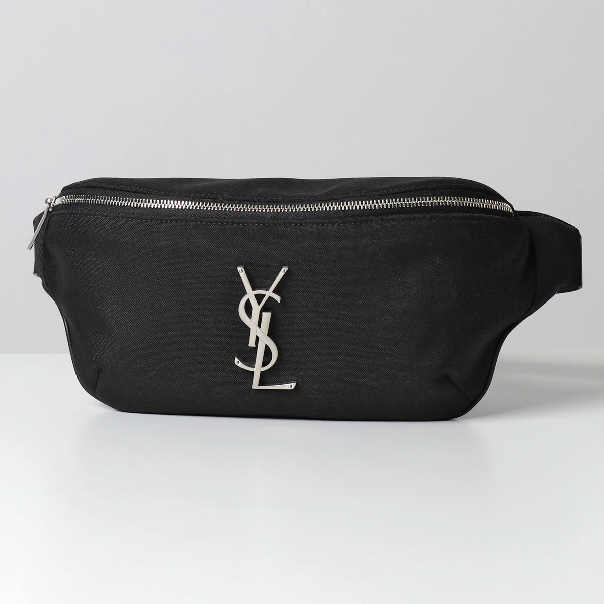 SAINT LAURENT サンローランパリ 590076 GIV6E ウエストポーチ ボディバッグ ベルトバッグ キャンバス×レザー 1000/NERO 鞄 レディース