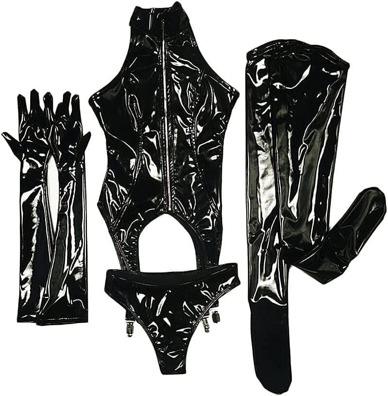 亮面レオタード メイド コスプレ衣装