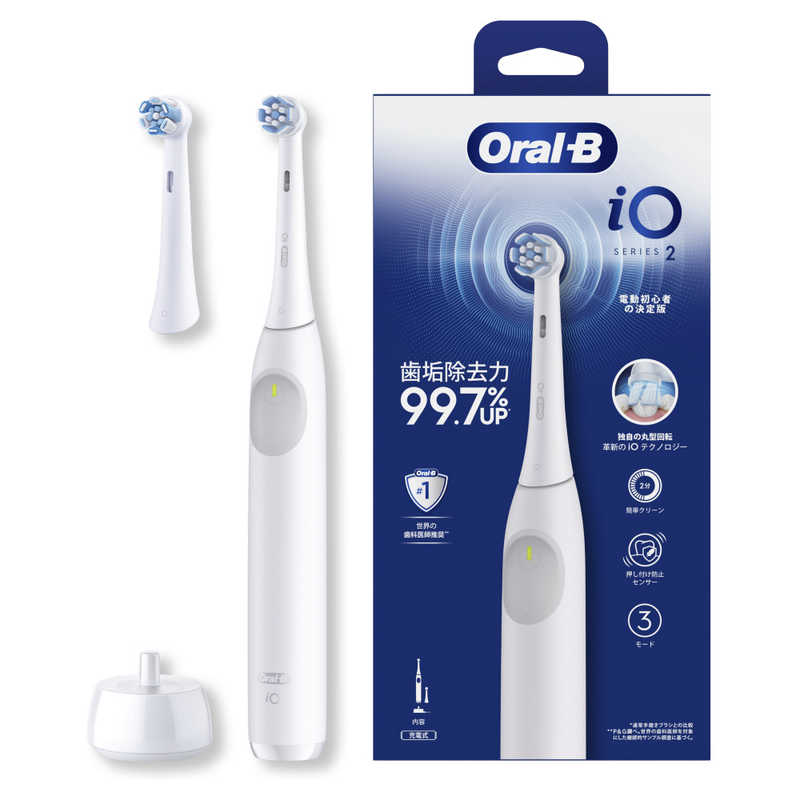 ブラウン　BRAUN　電動歯ブラシ iOシリーズ ホワイト iO2（3モード） [丸型回転ブラシ]　IOS22I90WT