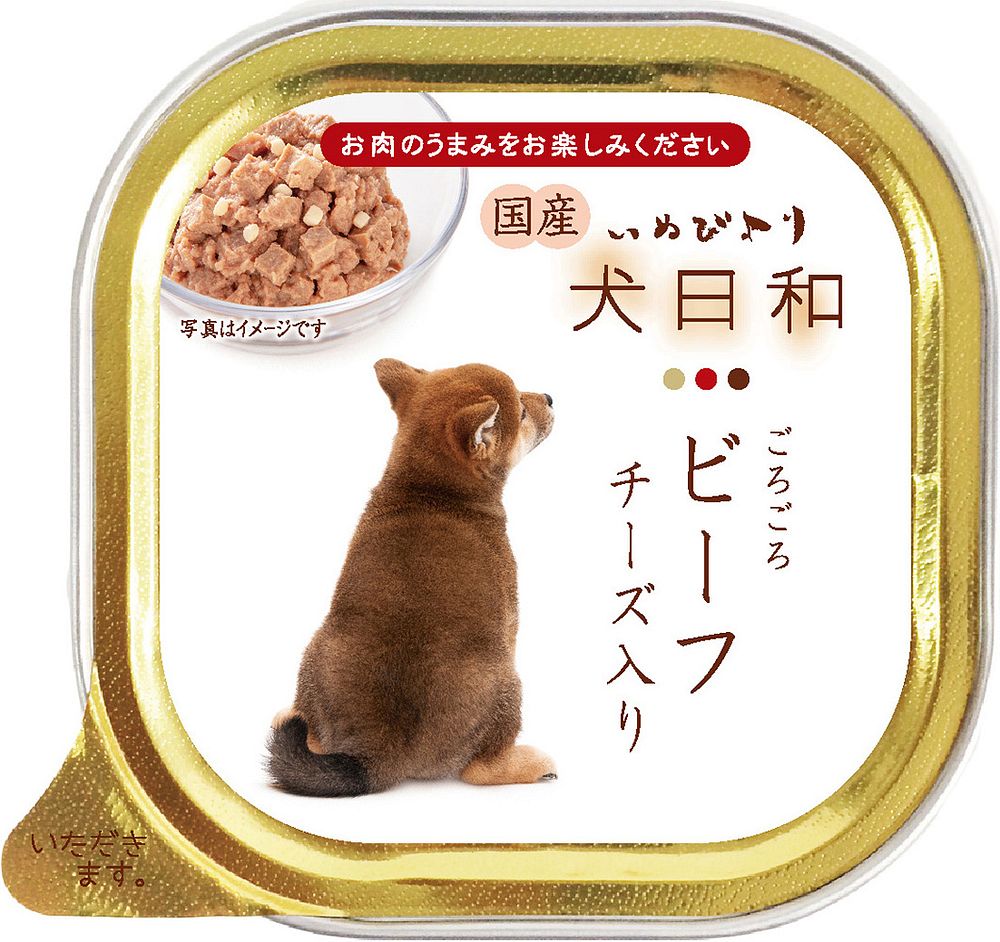 （まとめ買い）わんわん 犬日和 ごろごろビーフ チーズ入り 100g 犬用フード [x32]