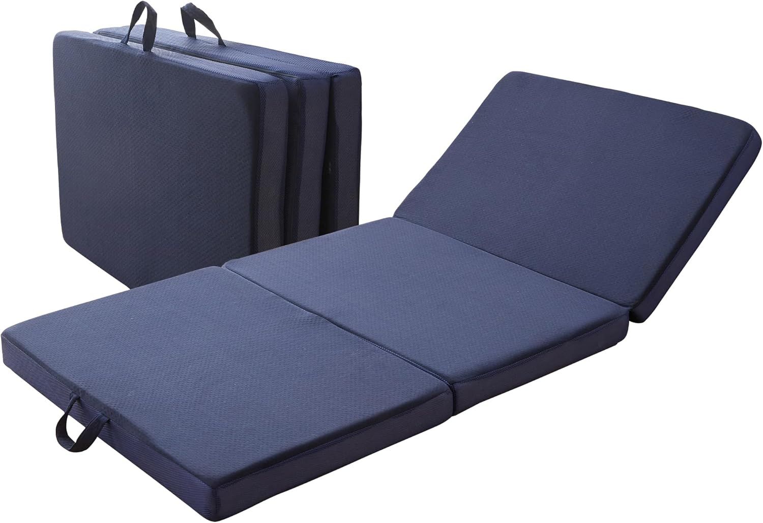 マットレス セミダブル 高反発 極厚10cm 硬め210N 高密度25D 【12年以上使える】 三つ折り 折り畳み リバーシブル パイル メッシュ 洗えるカバー 抗菌防臭 ベットマット 敷き布団 硬め