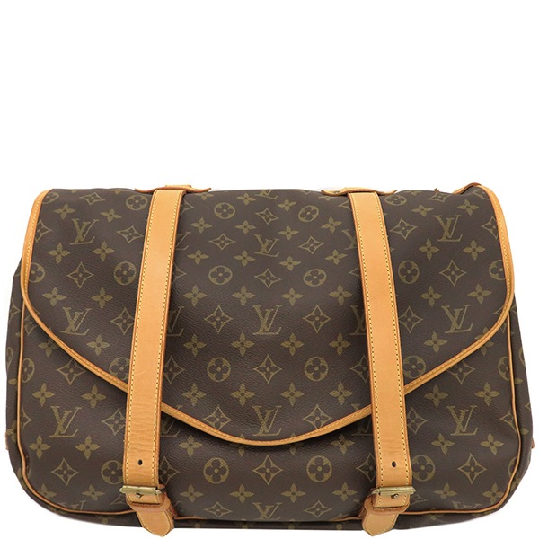 ルイヴィトン LOUIS VUITTON ショルダーバッグ ソミュール 43 モノグラムキャンバス モノグラム ゴールド金具 茶 肩掛け 斜め掛け M42252 SL1920【中古】