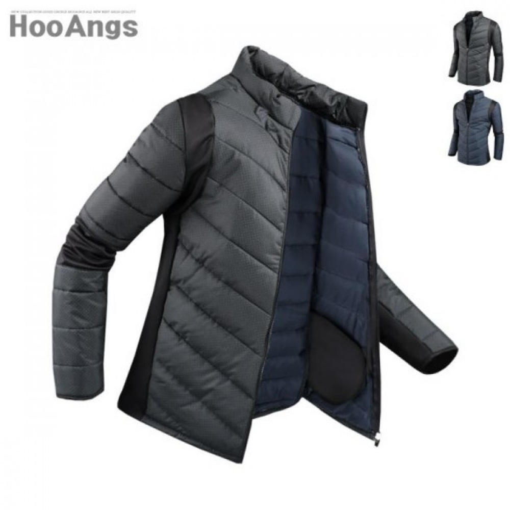 (Huangs) プリントVクオリファイングライトウェイトパッド入りジャンパー OSPD3152