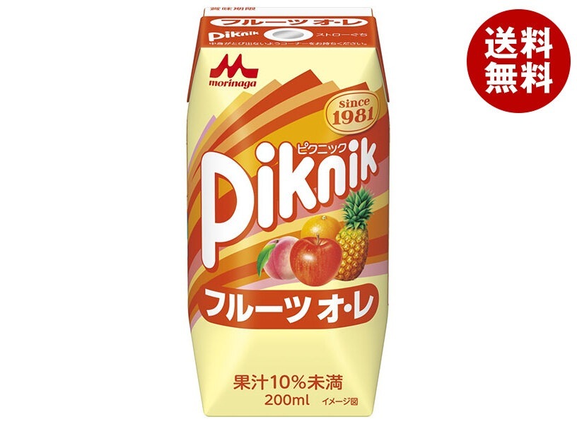 森永乳業 ピクニック フルーツオレ(プリズマ容器) 200ml紙パック＊24本入＊(2ケース)