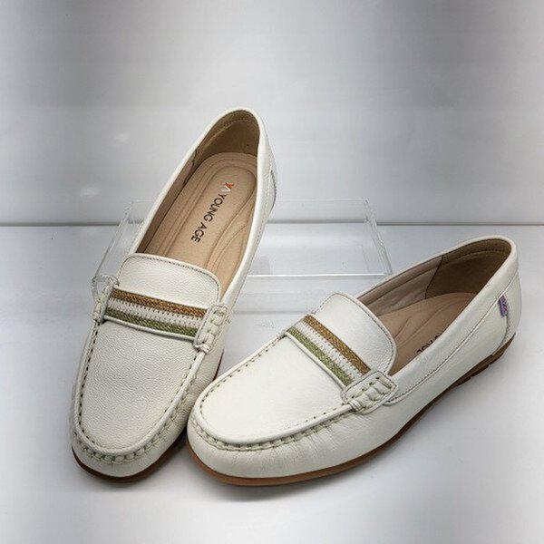女性用 履きやすい デイリー ドライビング ローファー YADSHL856WH_KJ