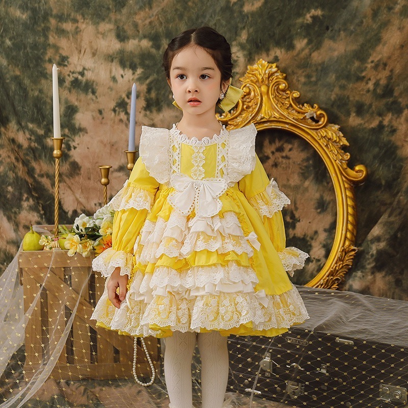 春ロリータロリータ子供スカート女の子プリンセスレーススカートチュチュスカートスパニッシュスカート