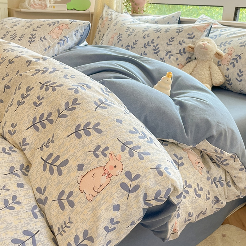 秋と冬の粉砕寝具の4ピースセットオリジナルの綿の肥厚2025新しいキルトカバーベッドシート寮のマットレス 5,891円