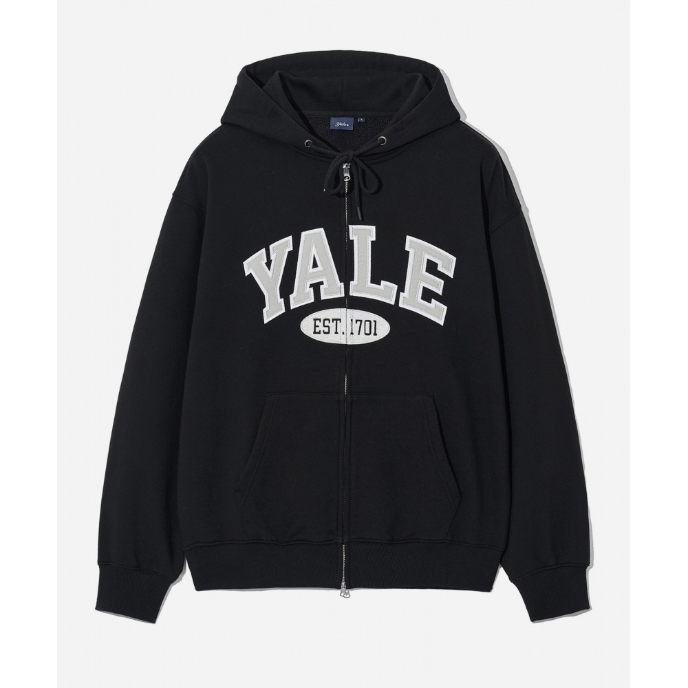 エール (24SS) 2トーンアーチフーディージップアップブラック