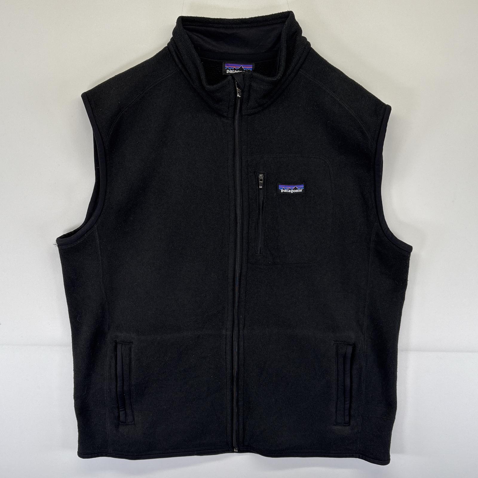古着 フリースベスト ベターセーター ワンポイントロゴ フリース 大きいサイズ フルジップ XXL ブラック メンズ 6,600円