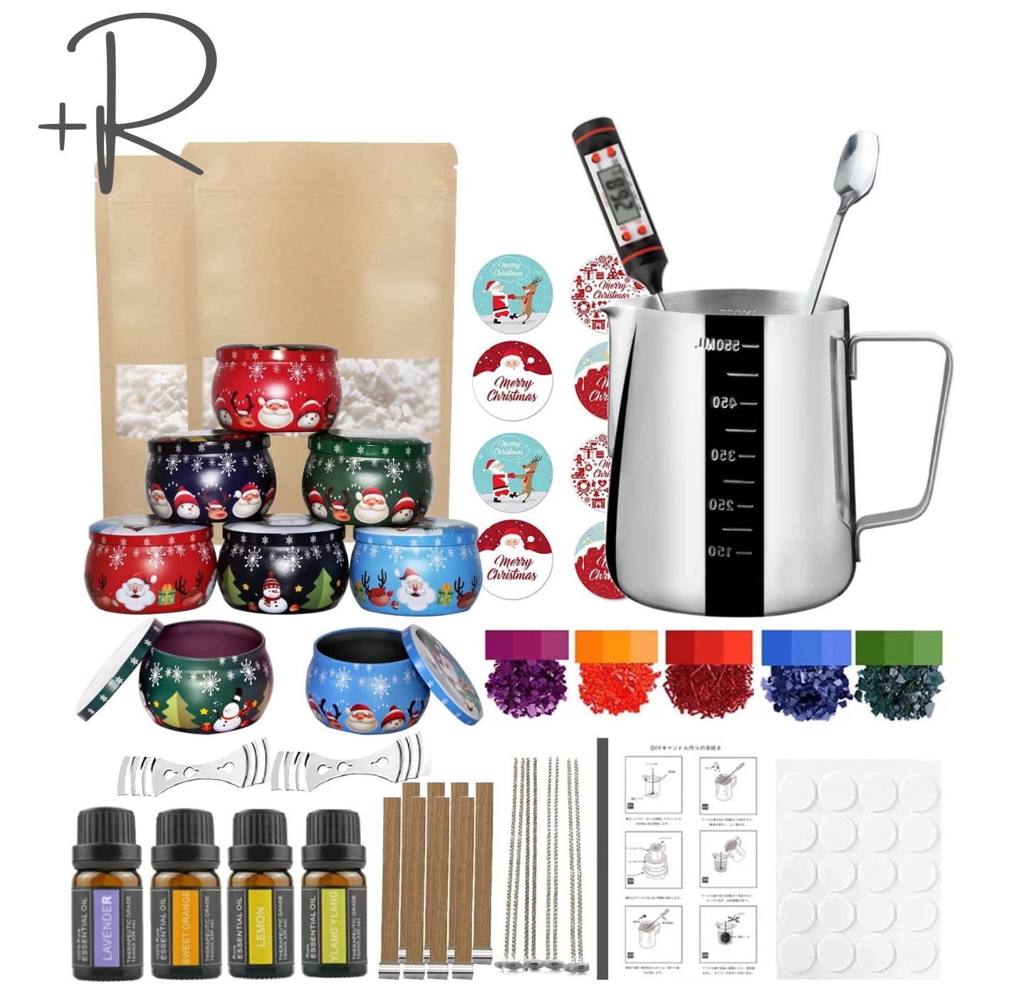 キャンドル作りキット diy 香りのキャンドル作り ギフト 11個 セット 初心者 贈り物 diy candle making kit / soy wax