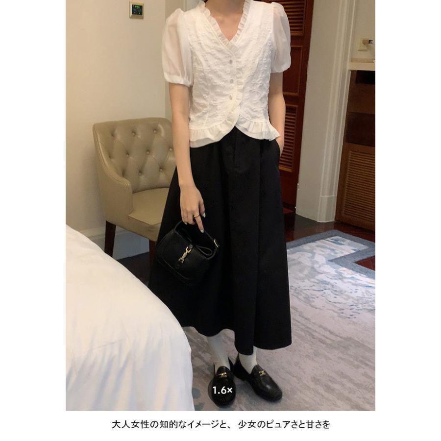 ブラウス 夏 レディース 半袖 レースブラウス おしゃれ フリルブラウス 夏 チュールブラウス Vネック 花柄 シャツ 半袖ブラウス レトロ