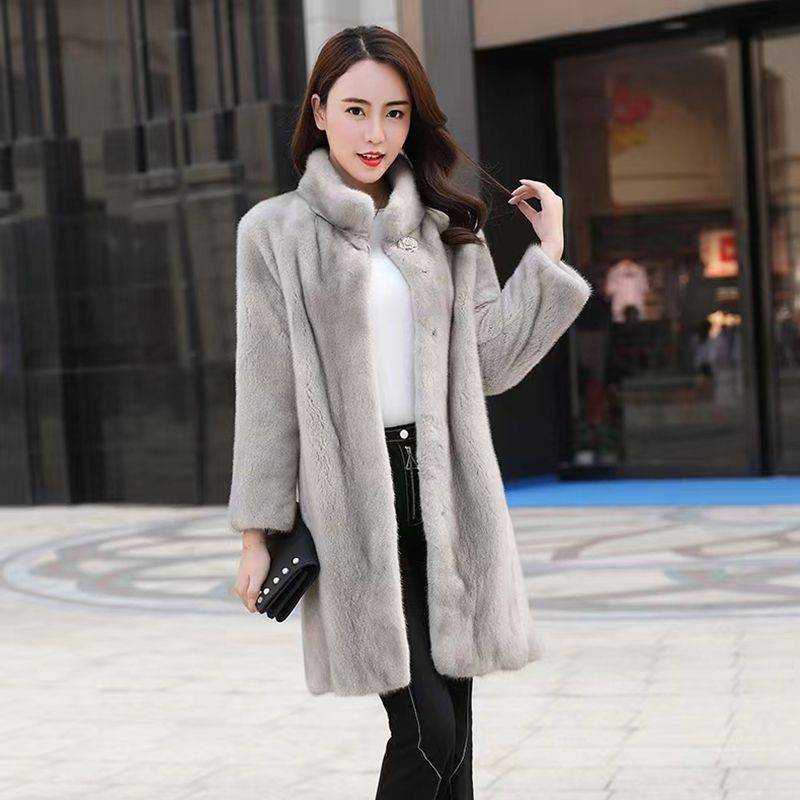 高級な質感 フェイクファーコート ファーコート レデイース 毛皮コート 秋冬 モコモコ 韓国風 ハイネック ロング丈コート きれいめ 長袖 アウター 暖かい