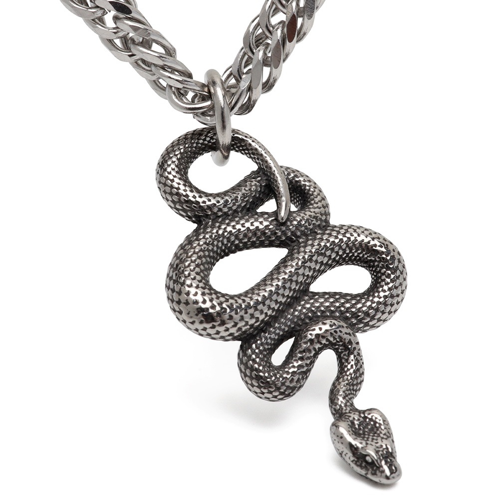 ステンレス リアルなスネークネックレス [nc135-n350]