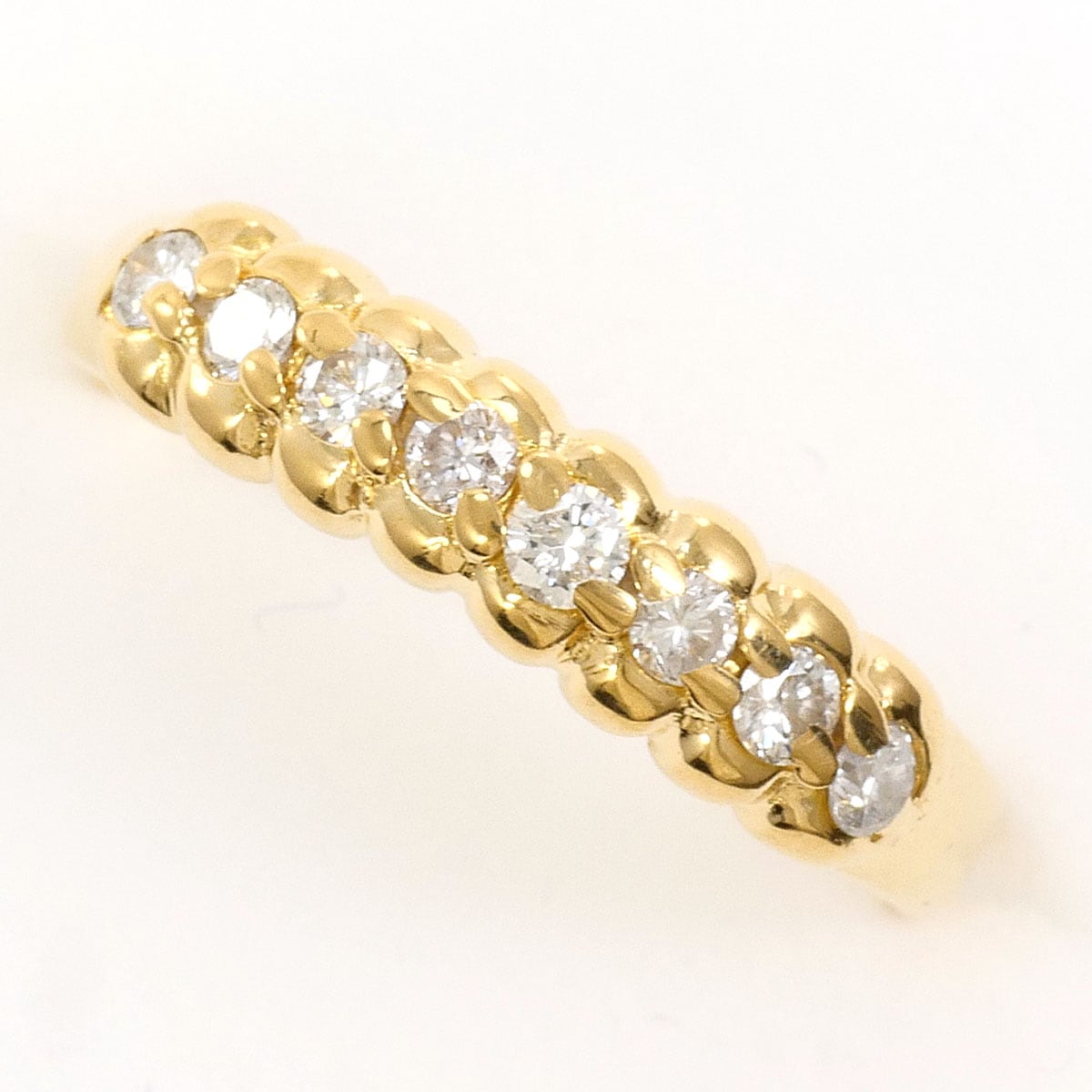 K18 18金 YG イエローゴールド リング・指輪 4号 ダイヤモンド 0.16ct 総重量約1.6g 中古