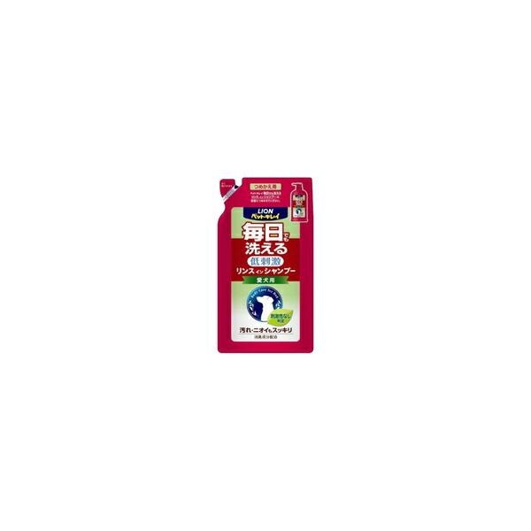 【1ケース】【お取り寄せ対象品】ペットキレイ 低刺激毎日でも洗えるリンスインシャンプー 愛犬用 つめかえ用 400ml[ライオン商事] *24個