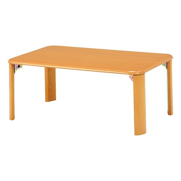 折れ脚テーブル シンプル 長方形 収納 ナチュラル 幅75×奥行50×高さ32cm VT-7922-75NA