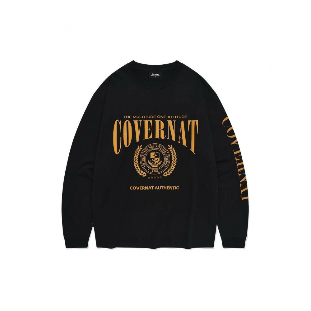 COVERNAT エンブレムロングスリーブブラック