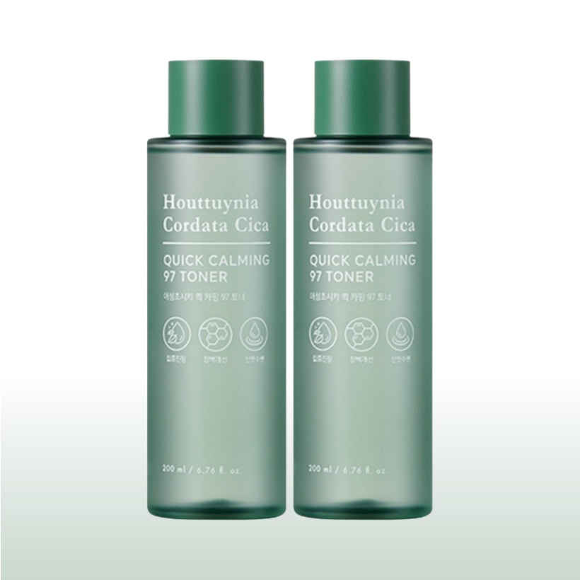[1+1 敏感肌 保湿鎮静 シカトナー 韓国人気] ドクダミ シカ クイックカーミングトナー 200ml x2本 韓国コスメ さわやかなウォータータイプ おすすめトナー 低刺激 障壁鎮静