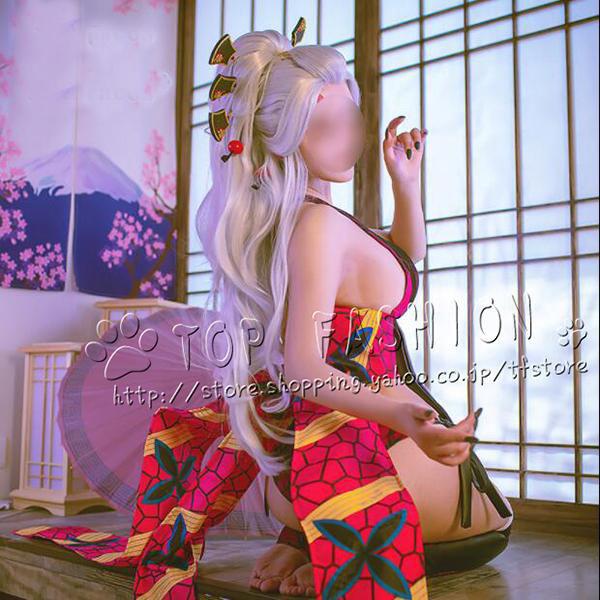 1596コスチューム 堕姫（だき）コスプレ衣装 簪付き 上弦の陸 十二鬼月 きめつのやいばグッズ コスチューム cosplay イベンド仮装 撮影 ハロウィン クリスマス 祭り仮装