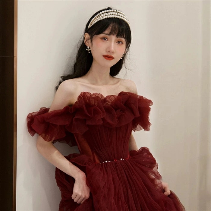 カラードレス 演奏会 カラードレス ワインレッド カラードレス 二次会 花嫁 二次会ドレス 結婚式 ブライダル 前撮り 演奏会ドレス 披露宴 コンサート イブニングドレス カクテルドレス パーティード