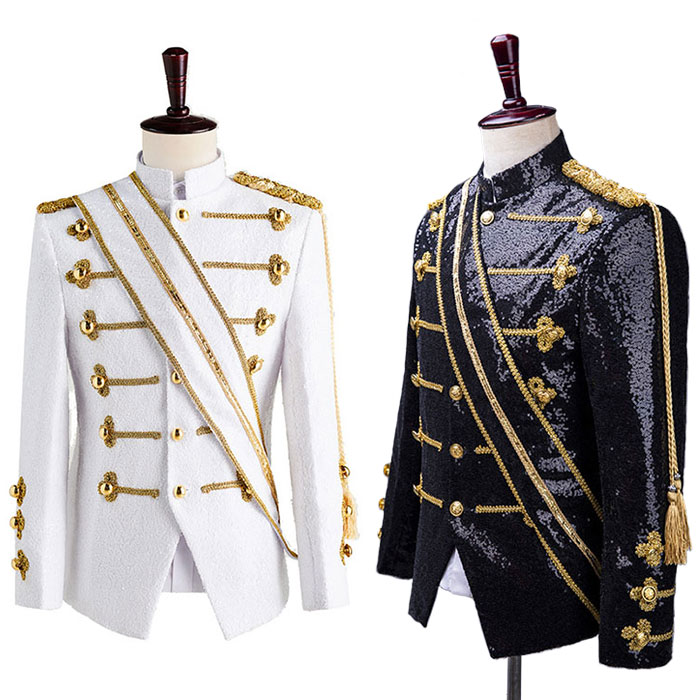 スパンコールジャケット メンズ ジャケット 舞台衣装 ステージ 欧米風 演出服 宮廷風 古典 スパンコール DJ クラブ パーティー コスプレ 仮装 合唱 団体服 お揃い コンサート ダンス衣装 ハロ