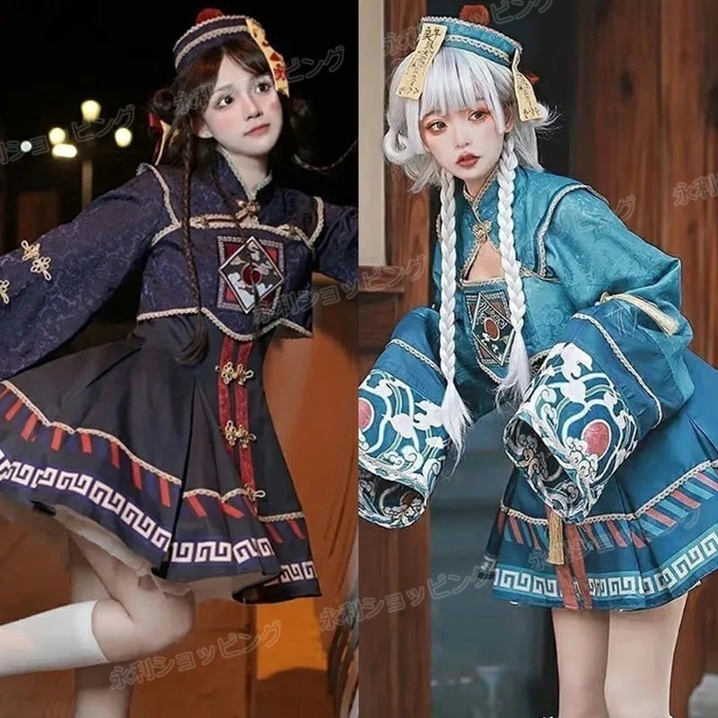 【ins話题で 超安值】大人気 4点セット ハロウィン衣装 セクシーかわいいコスプレ 女ロリータゾンビ服 女性ワンピースショートスカート Jkセット Lolita ロリータ キョンシー服 キョンシー