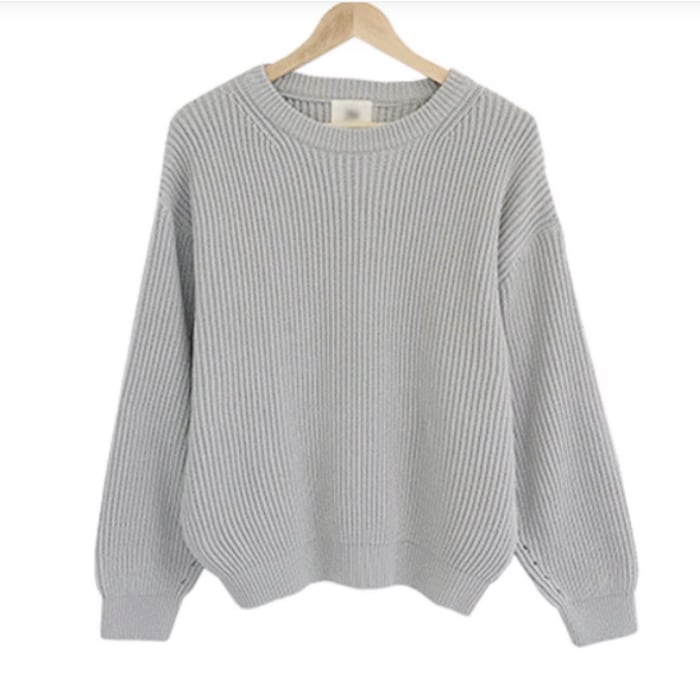 レディース トップス ニット セーター プルオーバー 長袖 萌袖 ラウンドネック ワイド もこもこ ふわふわ ふっくら 伸縮性 かわいい 大人可愛い きれいめ シンプル カジュアル 上品 おしゃれ