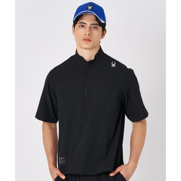 男性シアサッカー半袖アノラック SPKMCNRS304MBLK 659951